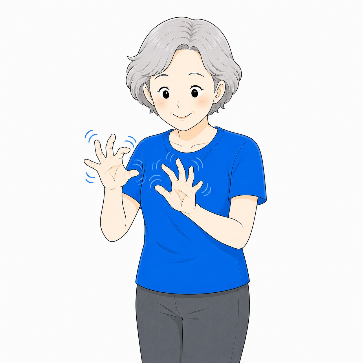 集中して折り紙を折るシニア女性