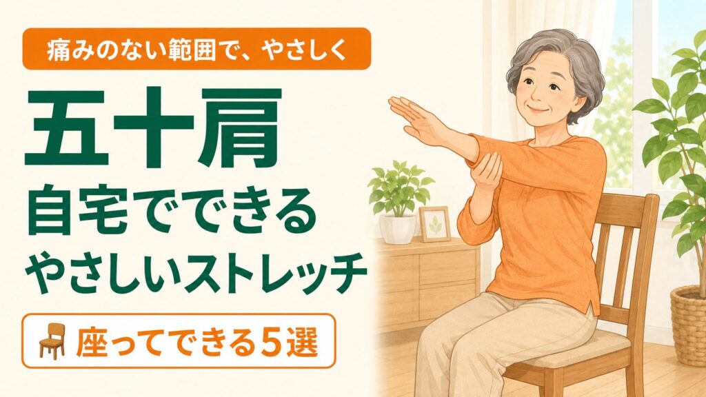五十肩ストレッチ｜60代・シニアが自宅でやさしくほぐす肩ケア のイメージ