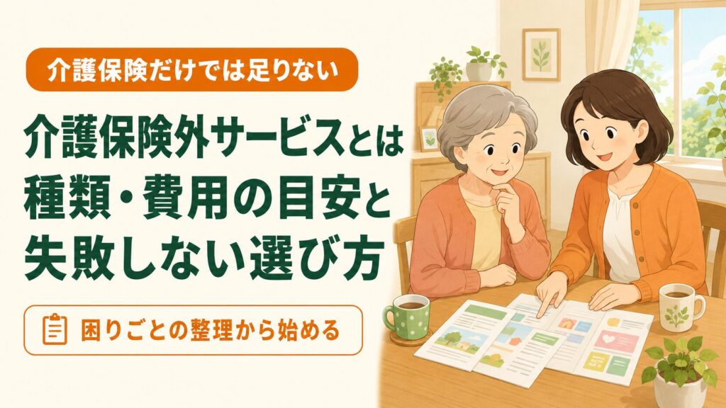 介護保険外サービスとは？種類・選び方と費用の目安｜60代からの備えのイメージ