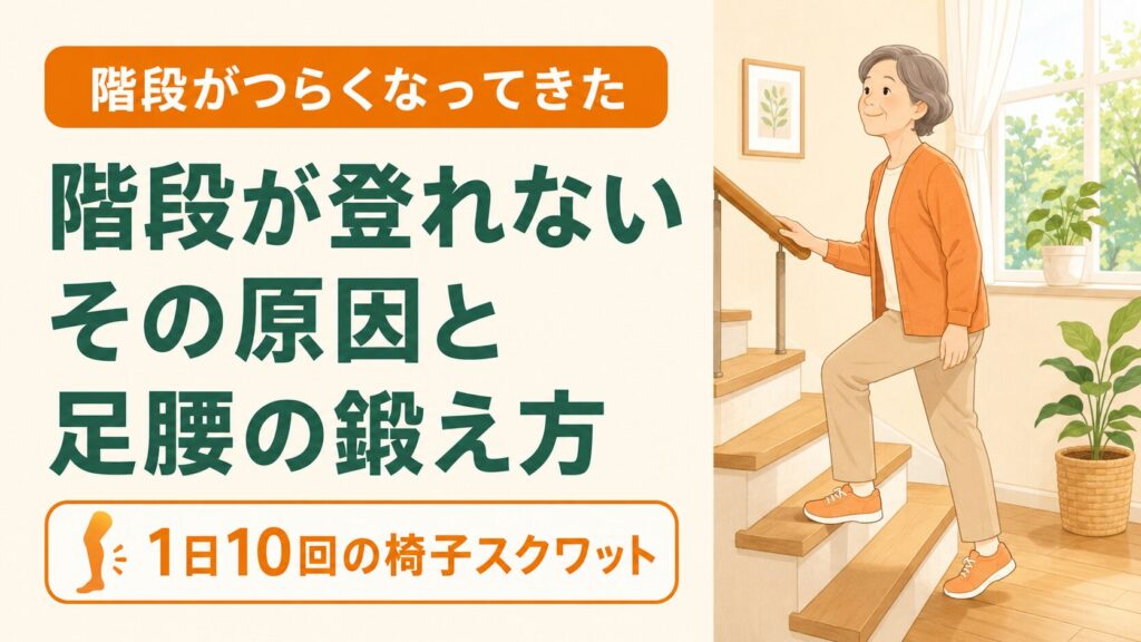 階段が登れない60代・高齢者の対策｜足腰を鍛える運動と昇り降りのコツ のイメージ