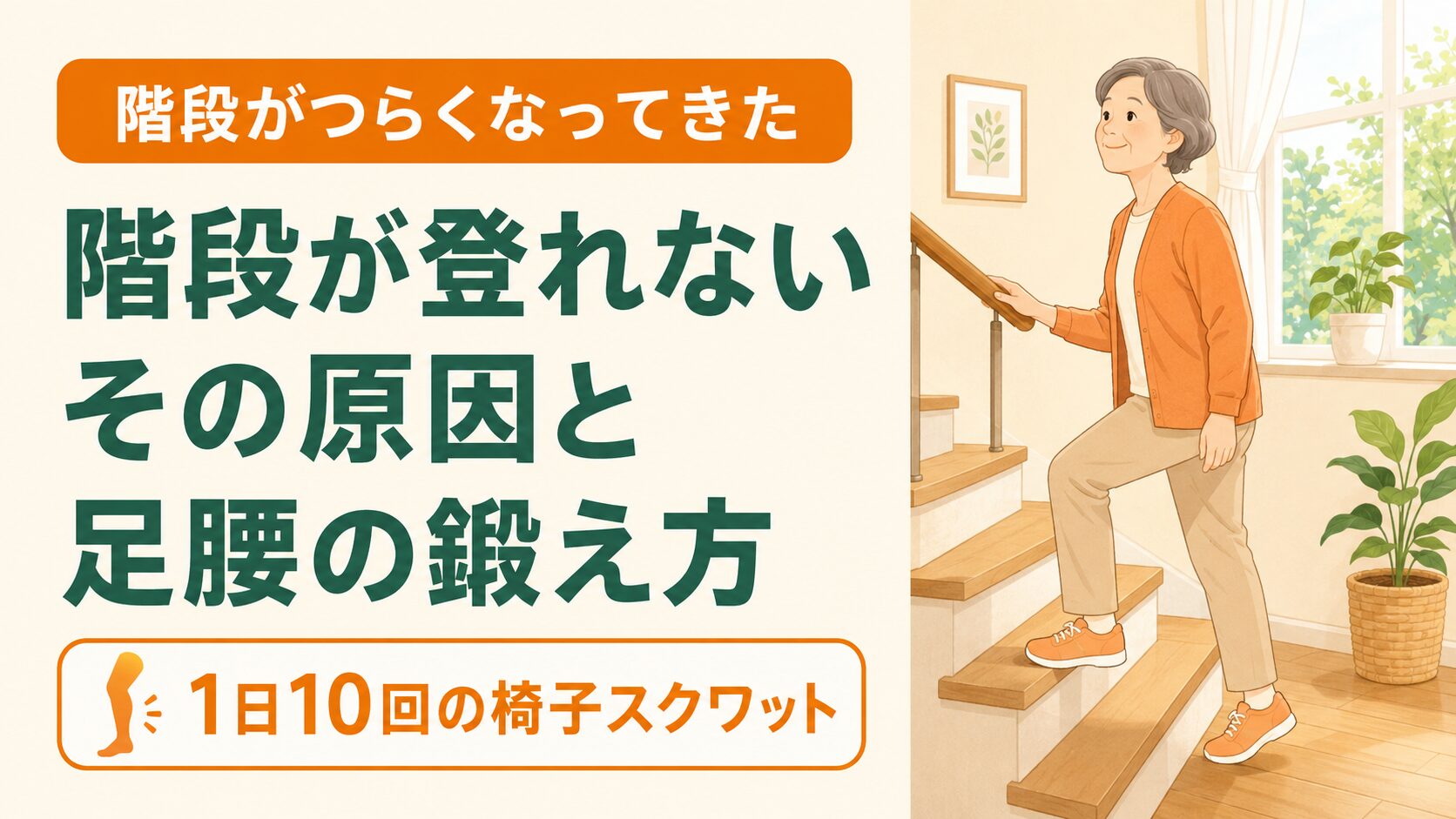 階段が登れない60代・高齢者の対策｜足腰を鍛える運動と昇り降りのコツ のイメージ