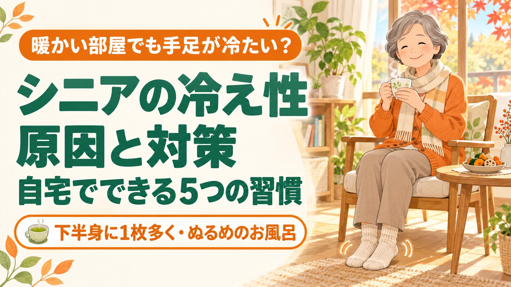 シニアの冷え性の原因と対策｜60代・高齢者が自宅でできる5つの習慣 のイメージ