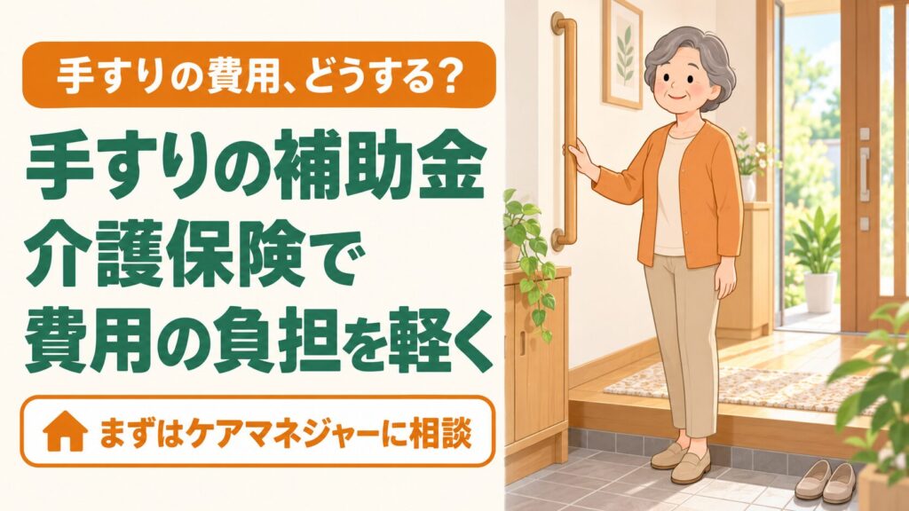 手すりの補助金|60代・高齢者が使える介護保険と申請方法・選び方 のイメージ