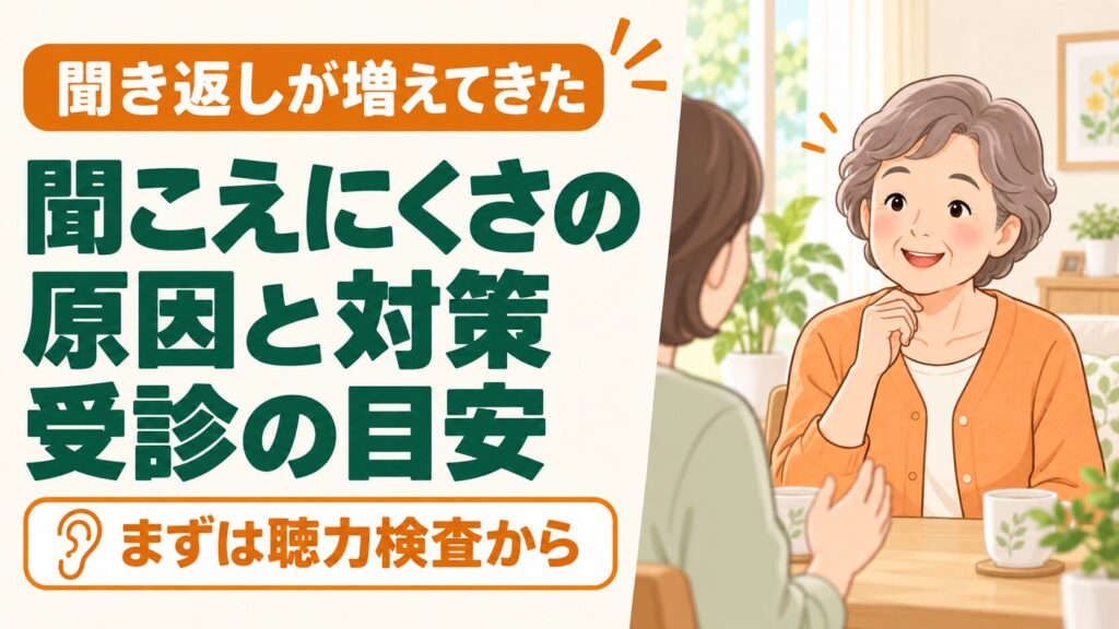 難聴の原因と対策|60代・高齢者に多い聞こえにくさと受診の目安 のイメージ