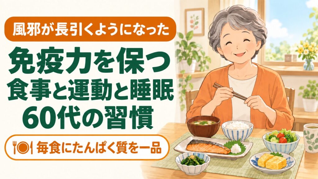 シニア・高齢者の免疫力を保つ習慣|60代から始める食事と運動 のイメージ