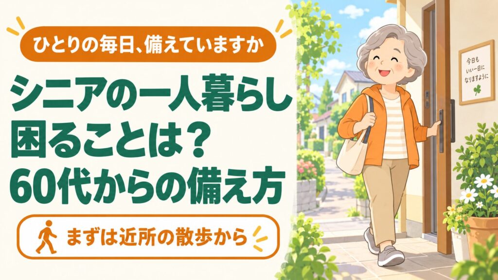 シニアの一人暮らしで困ること|60代・高齢者が備えたい対策と工夫 のイメージ