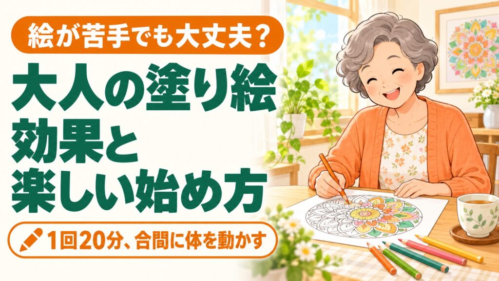 大人の塗り絵の効果｜60代・シニアが楽しく続ける脳活の始め方 のイメージ